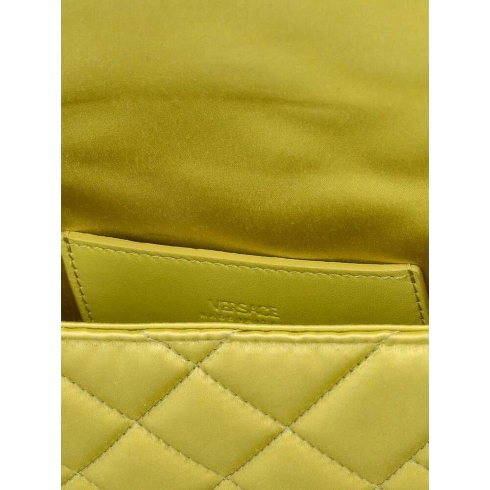 BNWT Versace Mini Greca Goddess Quilted Satin Top Handle Bag, Yellow $1,725 - Picture 6 of 6
